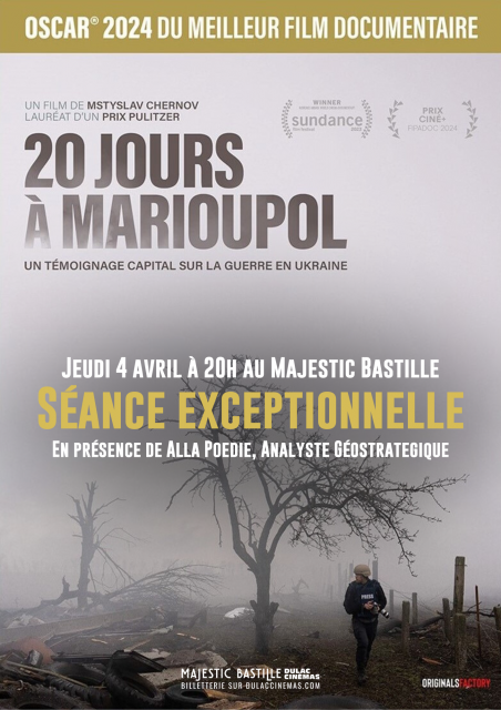 SÉANCE EXCEPTIONNELLE  : 20 jours à Marioupol de Mstyslav Chernov, Oscar 2024 du meilleur documentaire