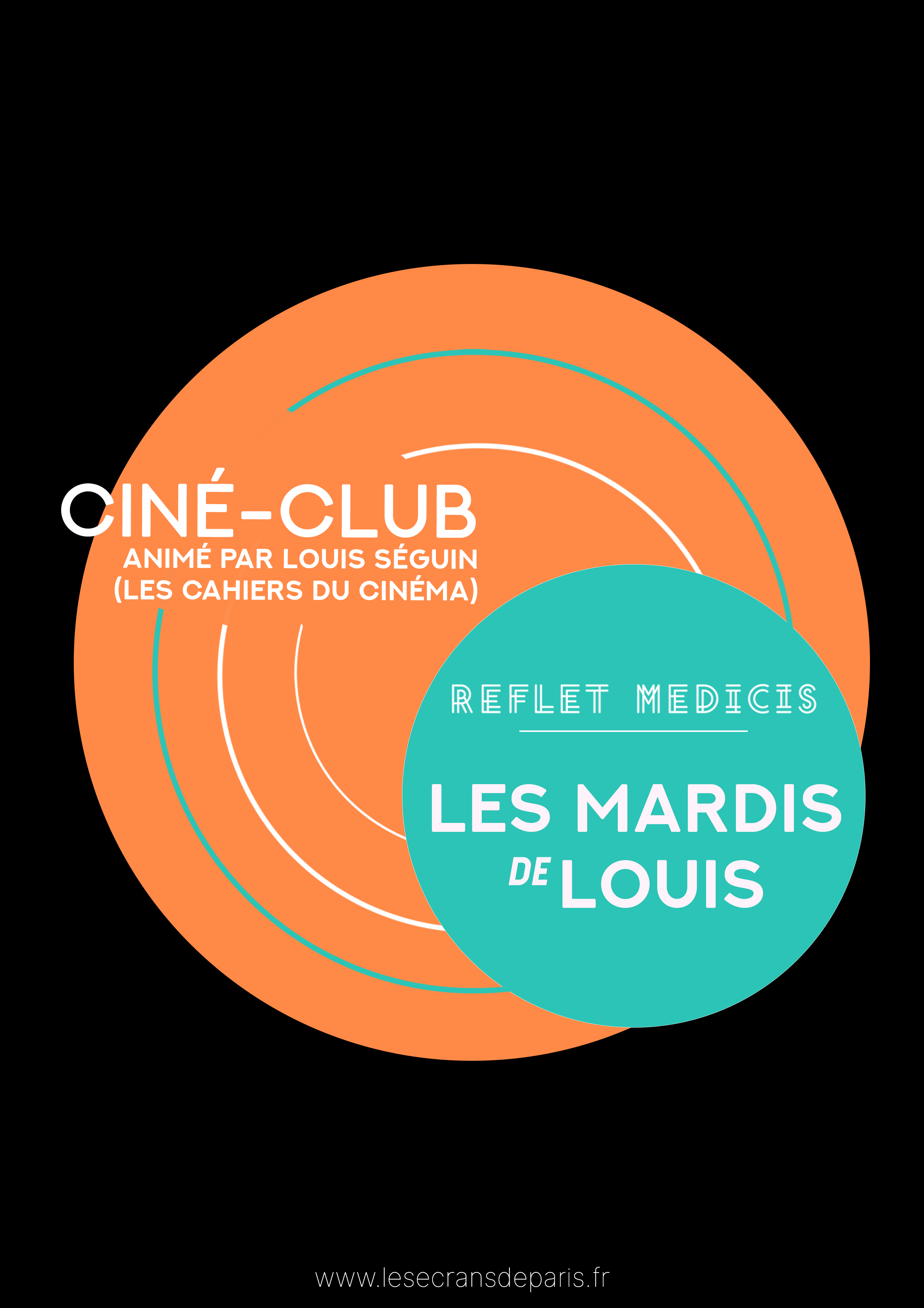 Nouveau au Reflet Médicis ! Découvrez le ciné-club de Louis Séguin, un mardi sur deux à 20h !   8 septembre à 20h Plus qu'hier moins que demain de Laurent Achard  En sa présence et celle de l'acteur Pascal Cervo   6 octobre à 20h  Changement d'adresse d'Emmanuel Mouret  En sa présence   Billetterie ci-dessous 