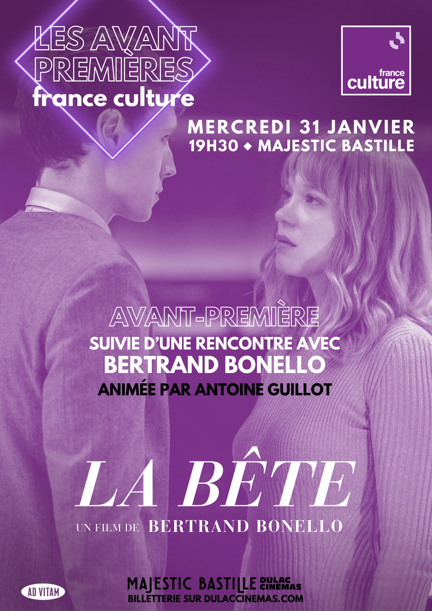 AVANT-PREMIÈRE FRANCE CULTURE | La Bête suivie d'une rencontre avec Bertrand Bonello