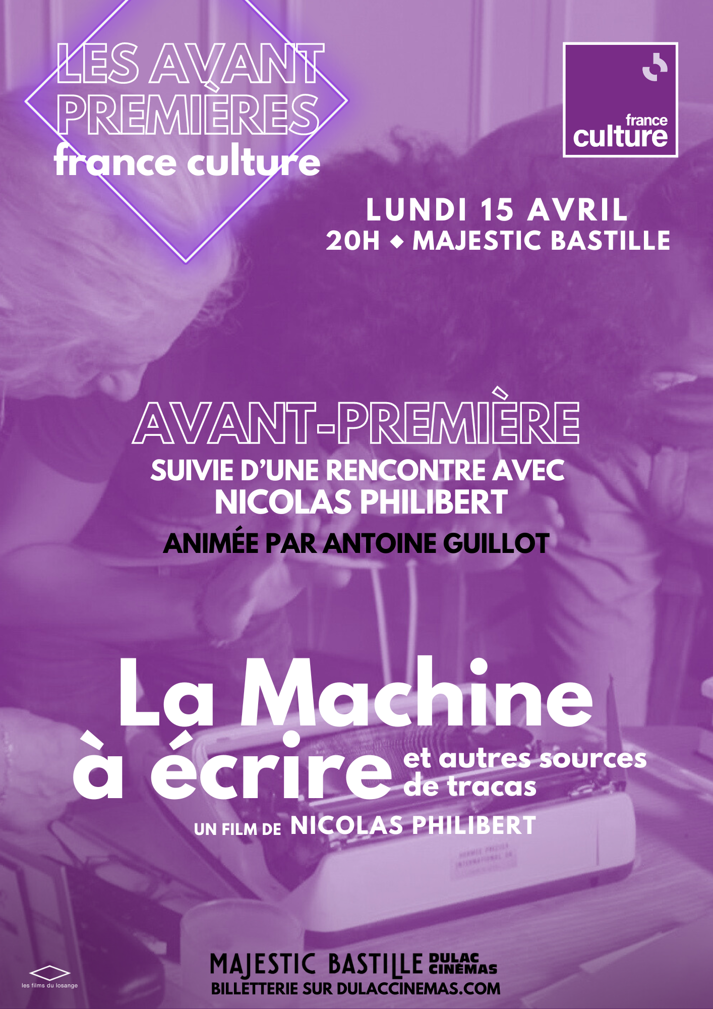 AVANT-PREMIÈRE FRANCE CULTURE | LA MACHINE À ÉCRIRE ET AUTRES SOURCES DE TRACAS suivie d'une rencontre avec Nicolas Philibert