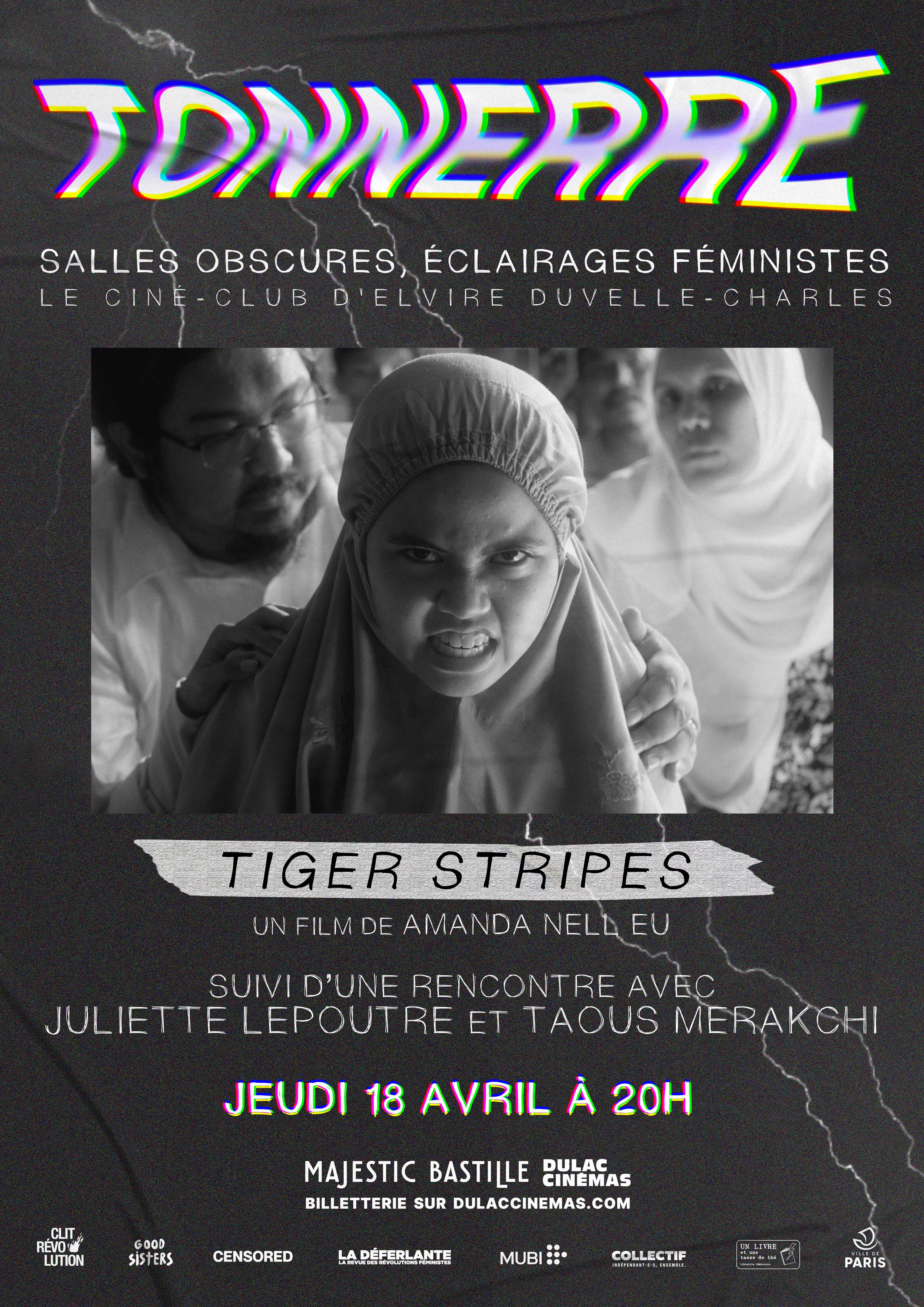 TONNERRE, LE CINÉ-CLUB D’ELVIRE DUVELLE-CHARLES : TIGER STRIPES de Amanda Nell Eu, suivi d'une rencontre avec Juliette Lepoutre et Taous Merakchi