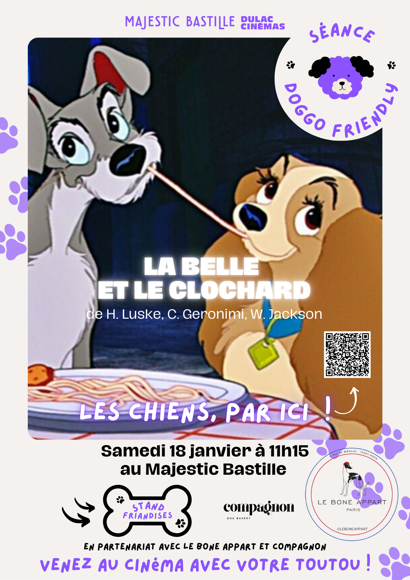 Séance Doggo Friendly : La Belle et le Clochard de Hamilton Luske, Clyde Geronimi, Wilfred Jackson