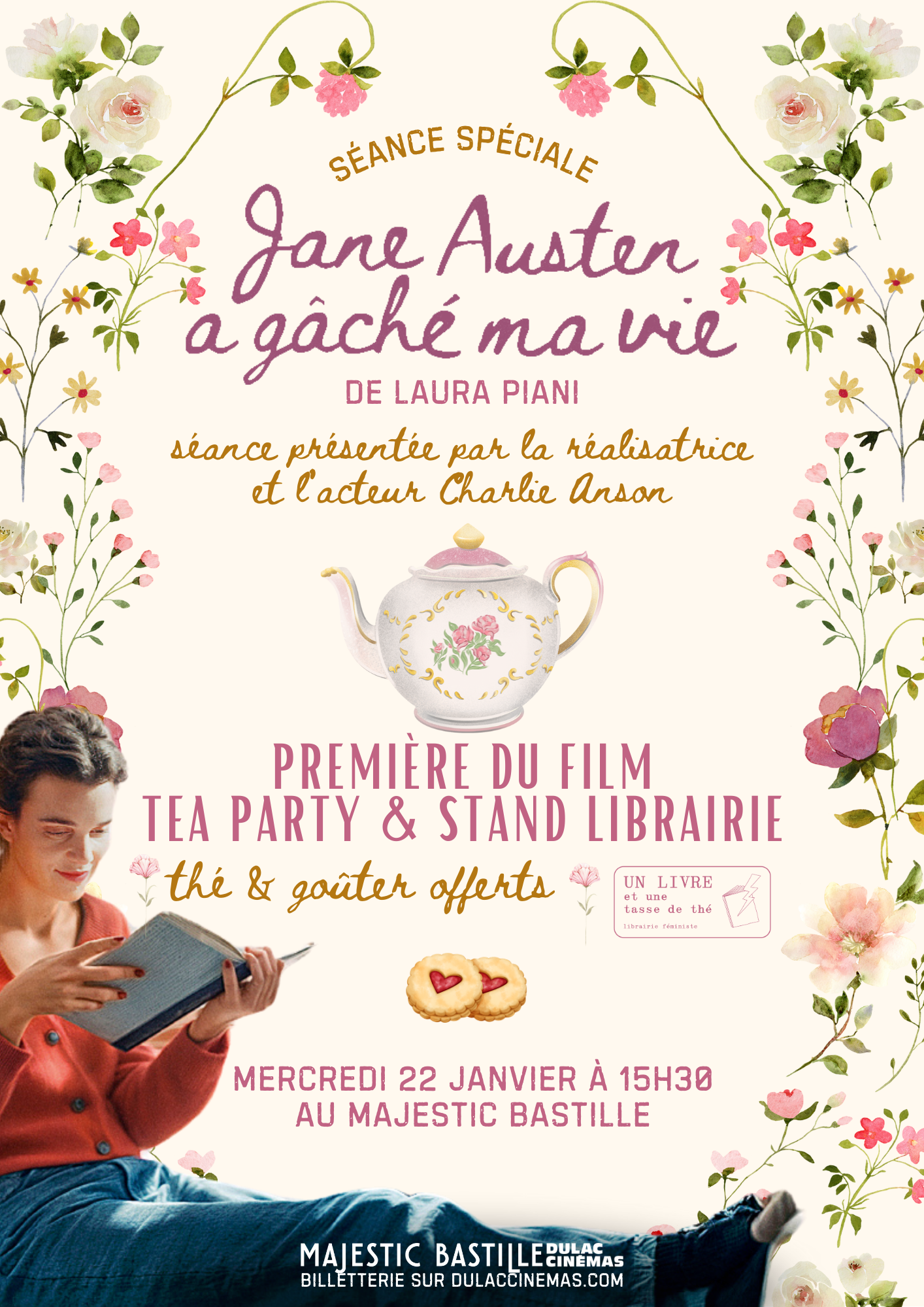 Première & Tea Party : Jane Austen a gâché ma vie en présence de Laura Piani et Charlie Anson