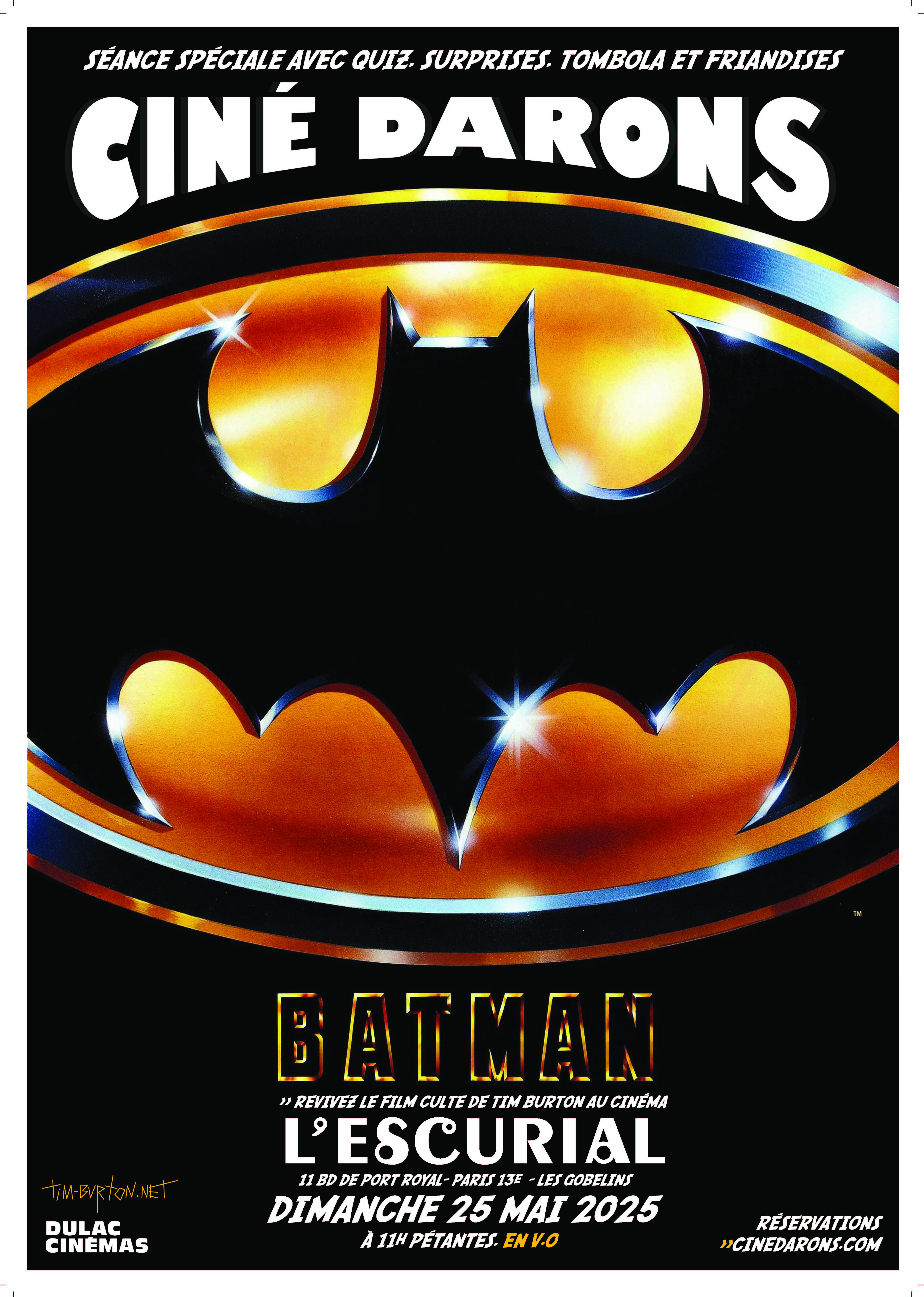 Ciné Darons, saison 3...La suite ! (Re)découvrez en famille le BATMAN de Tim Burton
