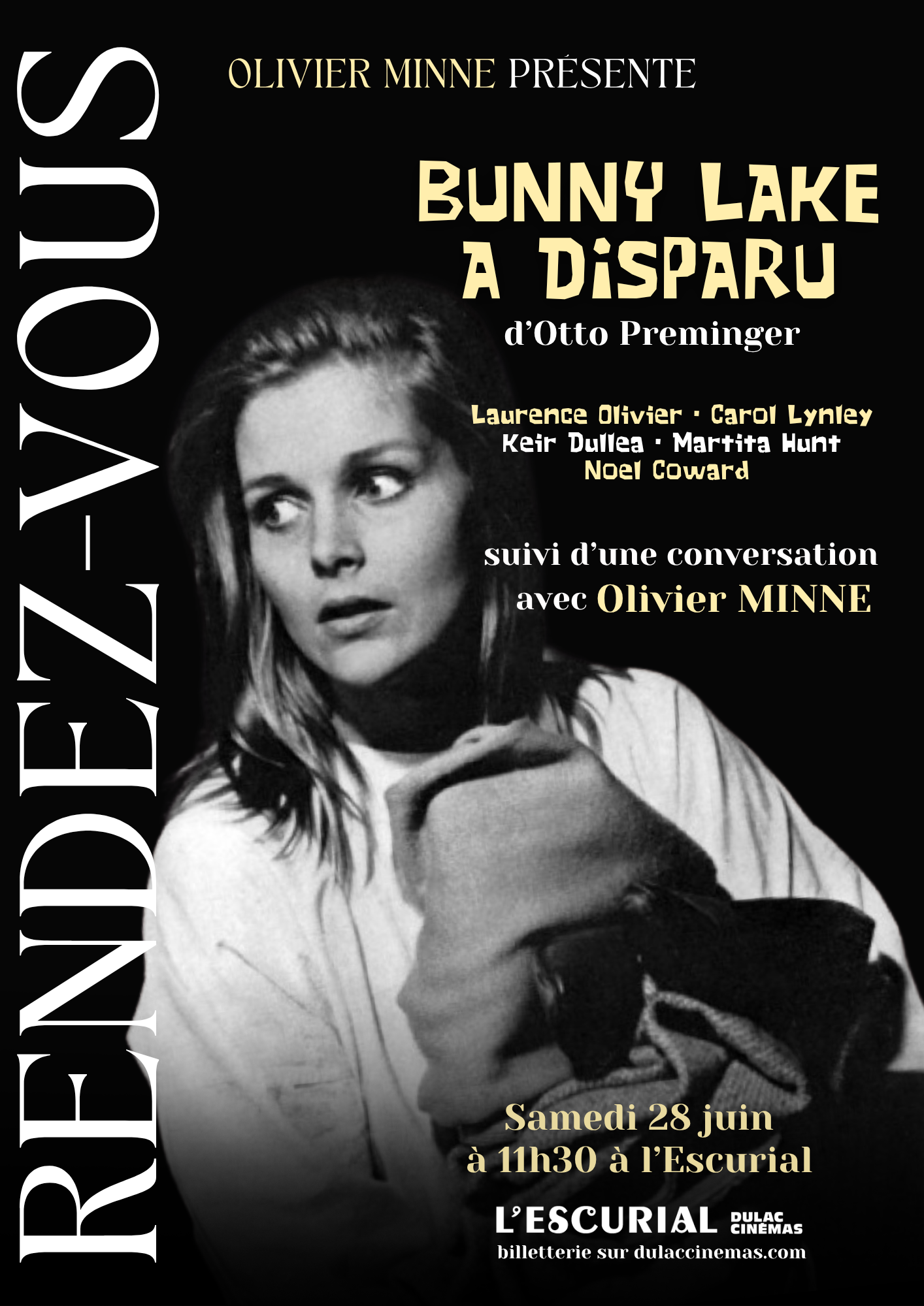 RENDEZ-VOUS #2 Olivier Minne présente BUNNY LAKE A DISPARU d'Otto Preminger - suivi d'une discussion 