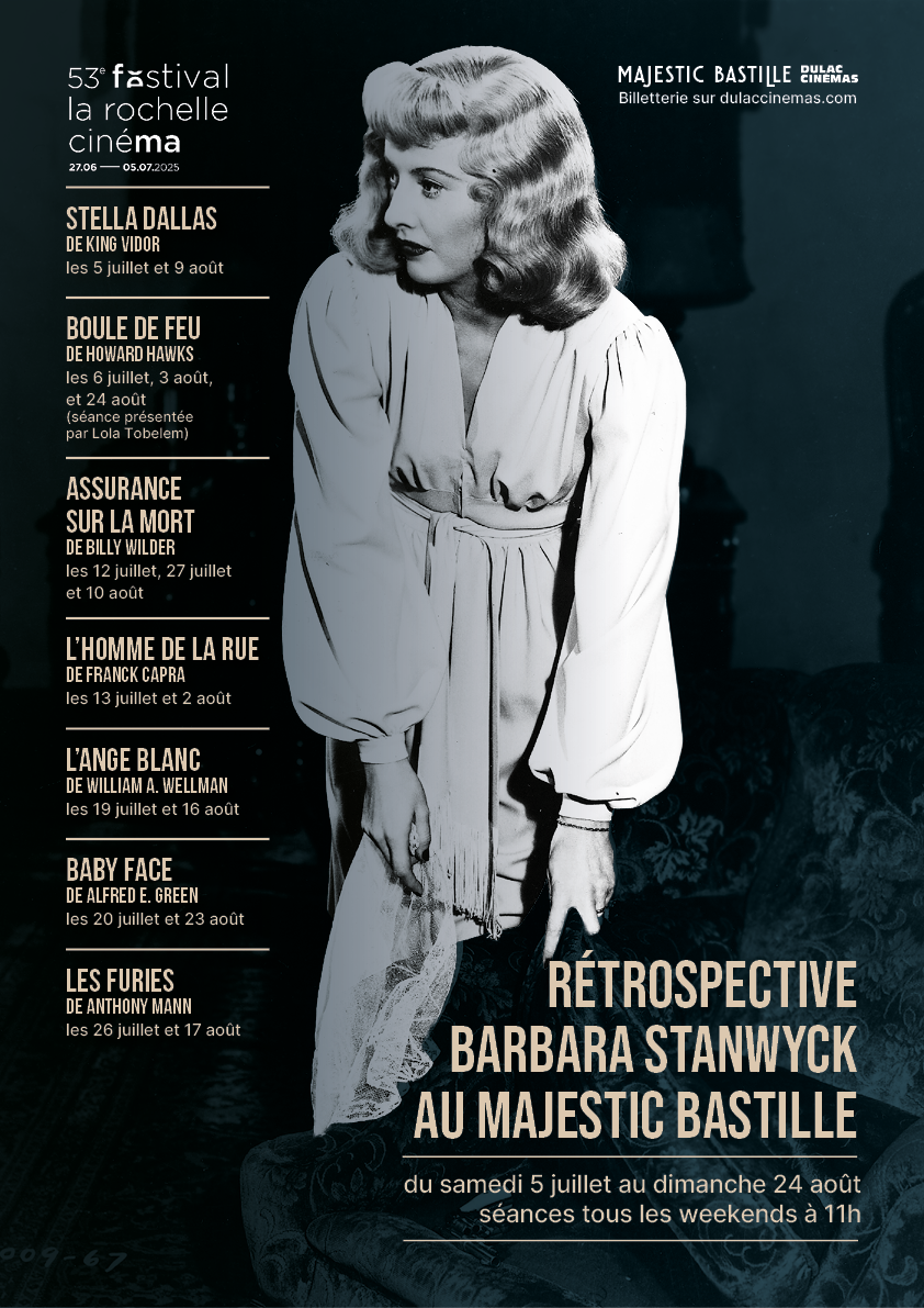 Reprise du 53e festival La Rochelle cinéma : Rétrospective Barbara Stanwyck