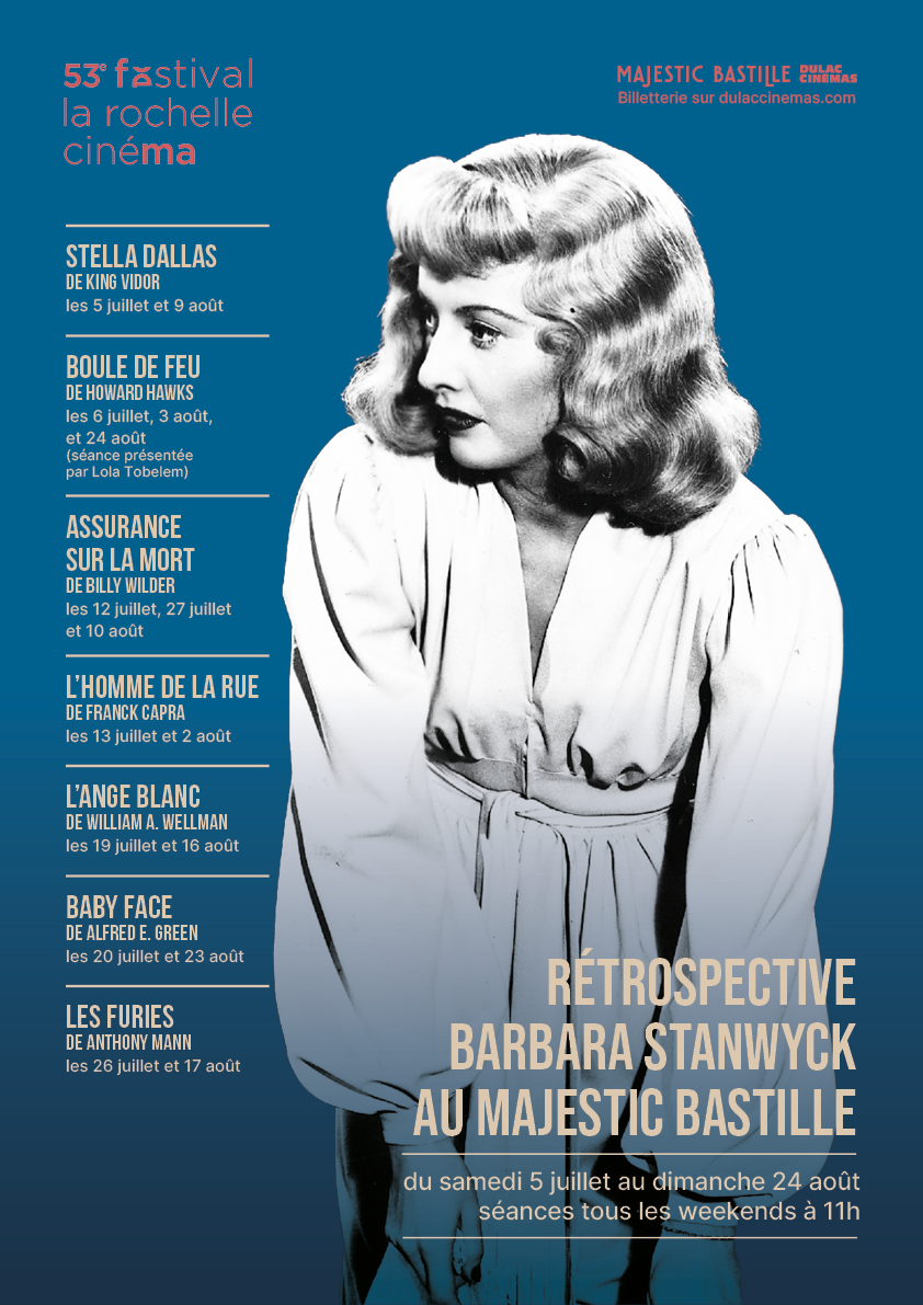 Reprise du 53e festival La Rochelle cinéma : Rétrospective Barbara Stanwyck