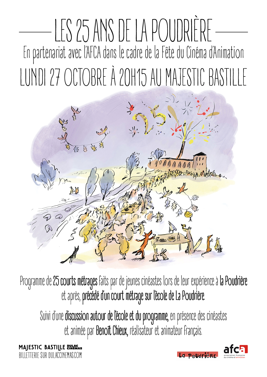 Les 25 ans de la Poudrière : Programme de court-métrages et rencontre avec les cinéastes, en partenariat avec l'AFCA dans le cadre de la Fête du Cinéma d'Animation