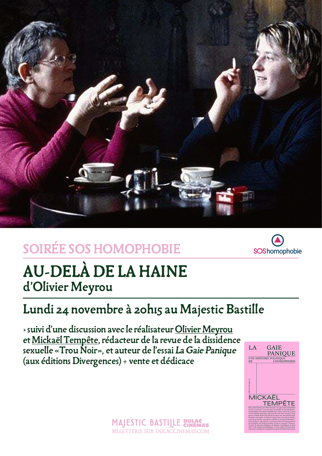 Soirée SOS Homophobie : Au -delà de la haine d'Olivier Meyrou, suivie d'une rencontre avec le réalisateur et l'auteur Mickaël Tempête