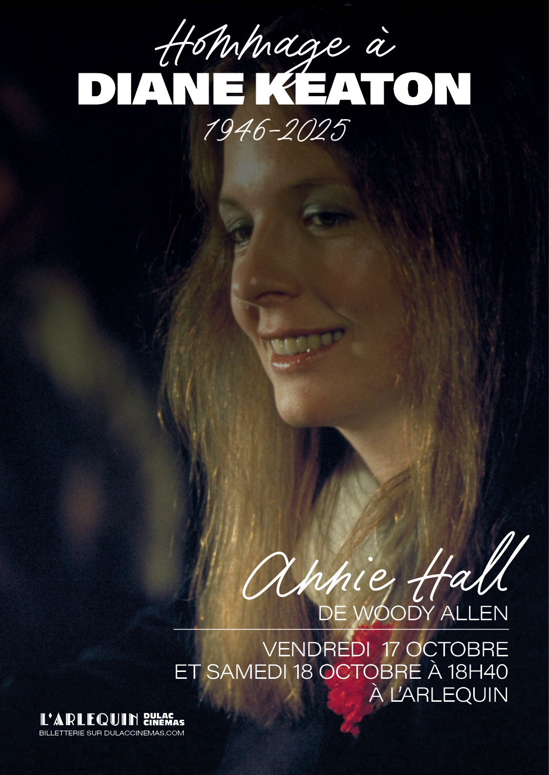 Hommage à Diane Keaton : Deux séances exceptionnelles de ANNIE HALL de Woody Allen