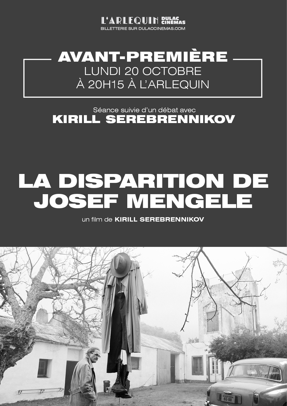 Affiche de l'Avant-première de La Disparition de Josef Mengele