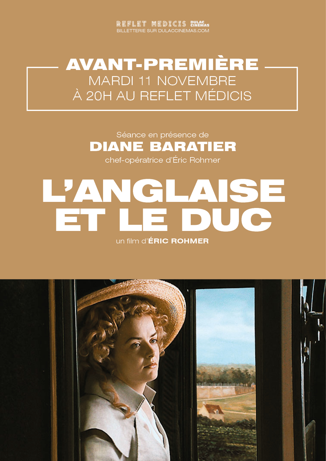 Avant-première : L'ANGLAISE ET LE DUC d'Éric Rohmer, en présence de Diane Baratier, chef-opératrice d'Éric Rohmer