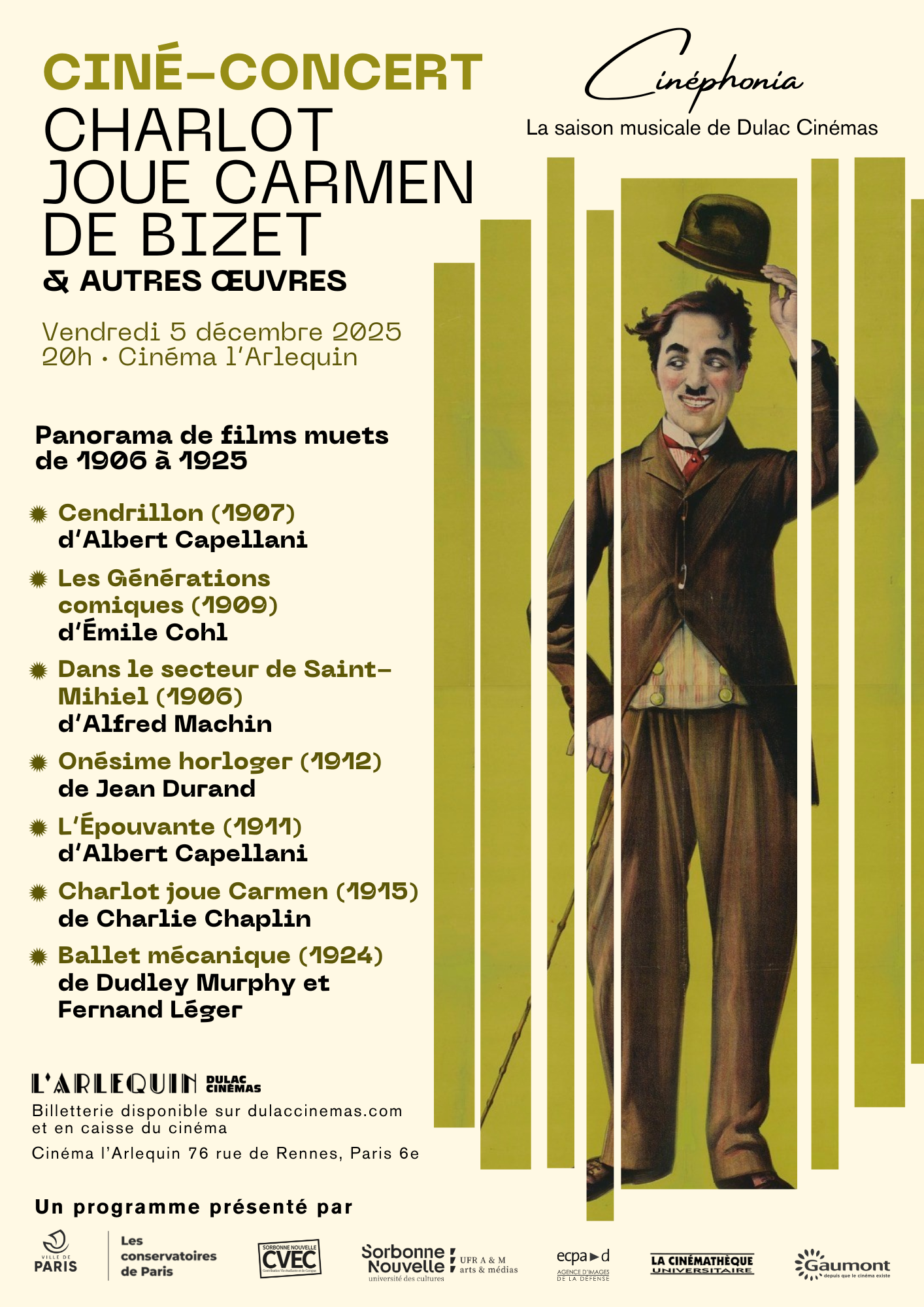 Ciné-Concert : Charlot joue Carmen de Bizet & autres œuvres