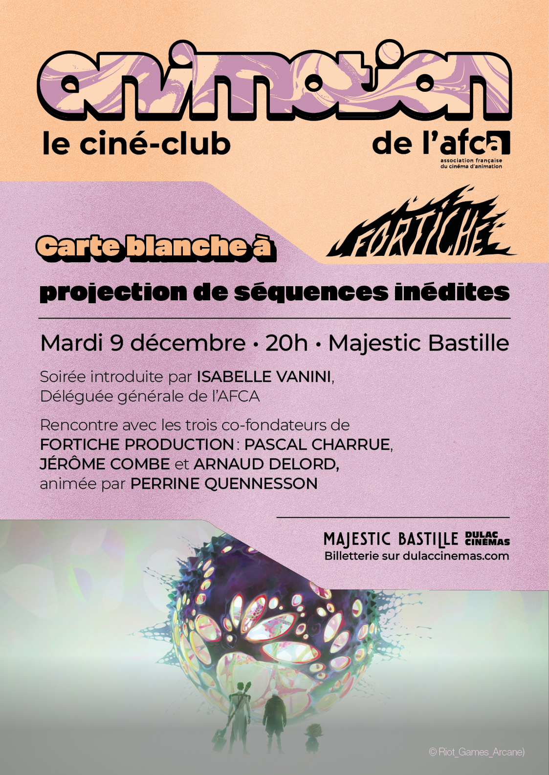 ANIMOTION, le ciné-club de l'AFCA n°1 : carte blanche à Fortiche Production avec projection de séquences inédites, suivie d'une rencontre avec les cofondateurs de Fortiche Production animée par Perrine Quennesson