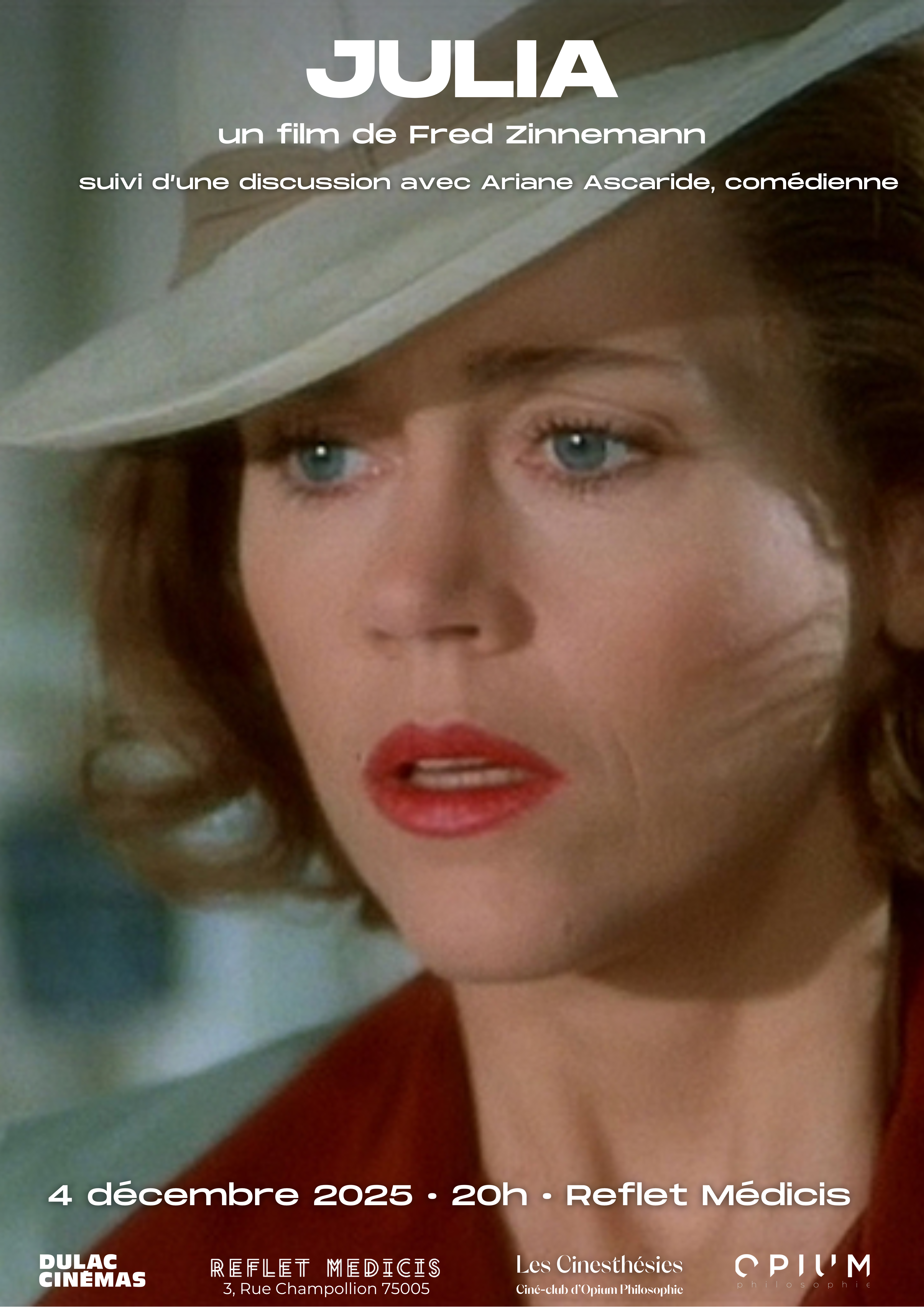 Les Cinesthésies : JULIA de Fred Zinnemann suivi d'une discussion avec Ariane Ascaride