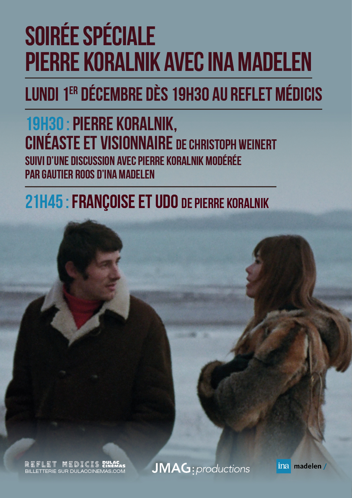 SOIRÉE SPÉCIALE PIERRE KORALNIK AVEC L'INA : PIERRE KORALNIK, CINÉASTE VISIONNAIRE de Christoph Weinert + discussion avec le Pierre Koralnik, modérée par Gautier Roos + FRANCOISE ET UDO de Pierre Koralnik