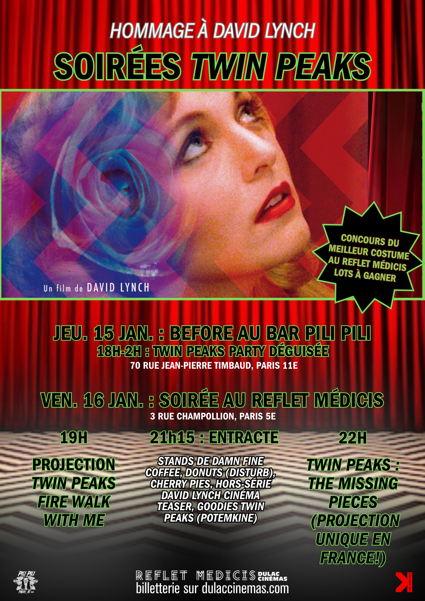 Soirée Twin Peaks Fire Walk With Me : Version restaurée et scènes coupées, concours de costumes, cadeaux à gagner