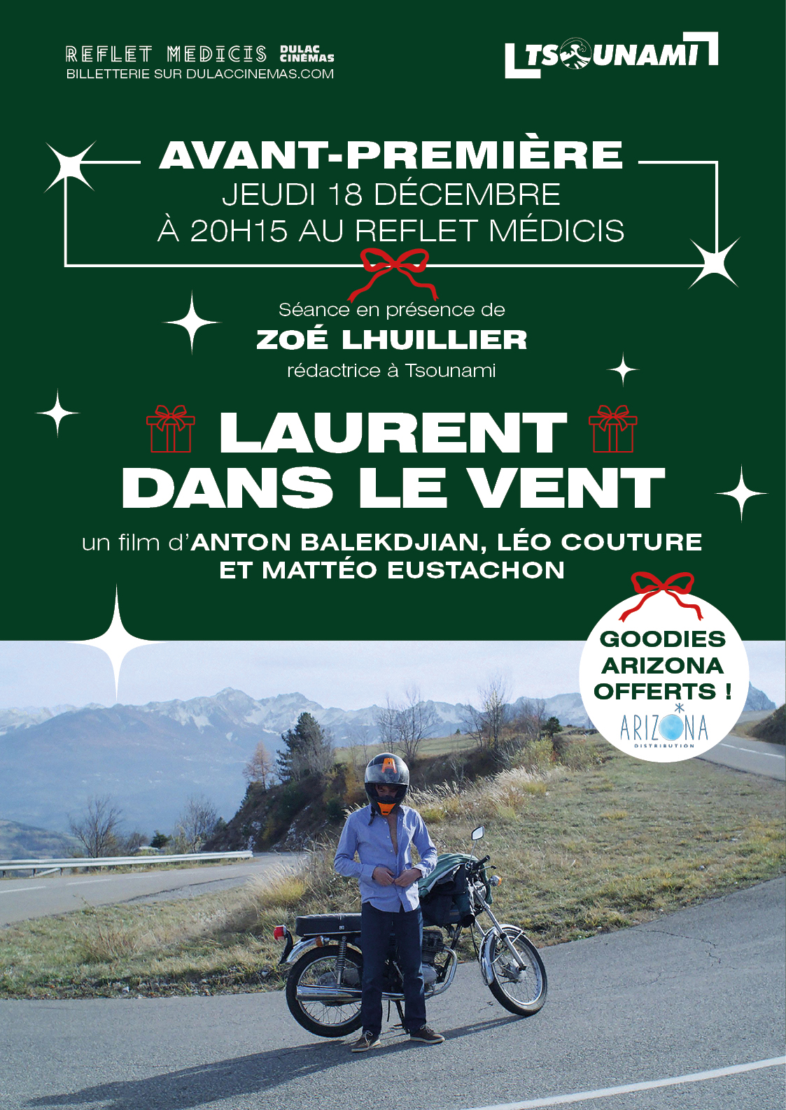 AVANT-PREMIÈRE : LAURENT DANS LE VENT d'Anton Balekdjian, Léo Couture et Mattéo Eustachon, présenté par Zoé Lhuillier, rédactrice à Tsounami + goodies d'Arizona Distribution offerts