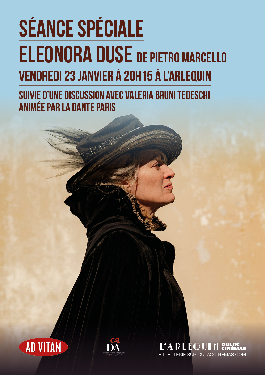 SÉANCE SPÉCIALE : ELEONORA DUSE de Pietro Marcello, suivie d’une discussion avec Valeria Bruni Tedeschi animée par La Dante Paris