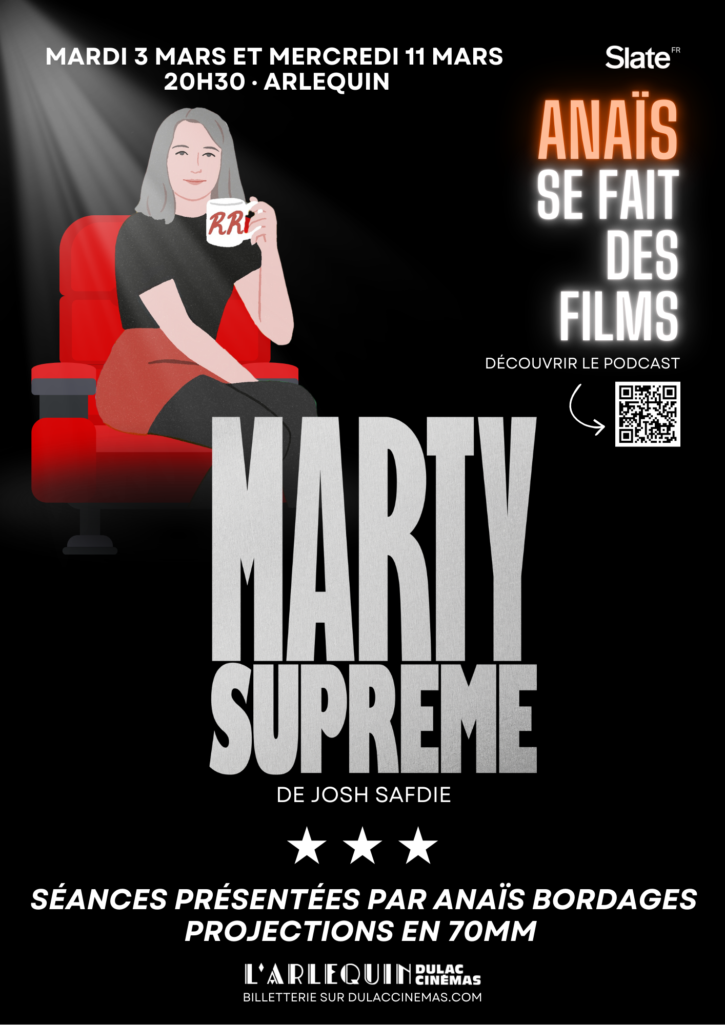 MARTY SUPREME x Anaïs se fait des films :  deux séances spéciales présentées par Anaïs Bordages