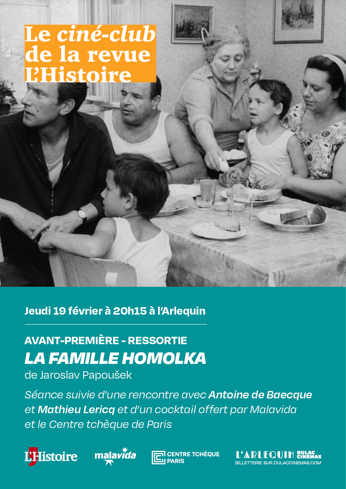 AVANT-PREMIÈRE - RESSORTIE - Le ciné-club de la revue L'Histoire : LA FAMILLE HOMOLKA de Jaroslav Papoušek, suivie d'une discussion avec Antoine de Baecque de la revue L'Histoire et Mathieu Lericq