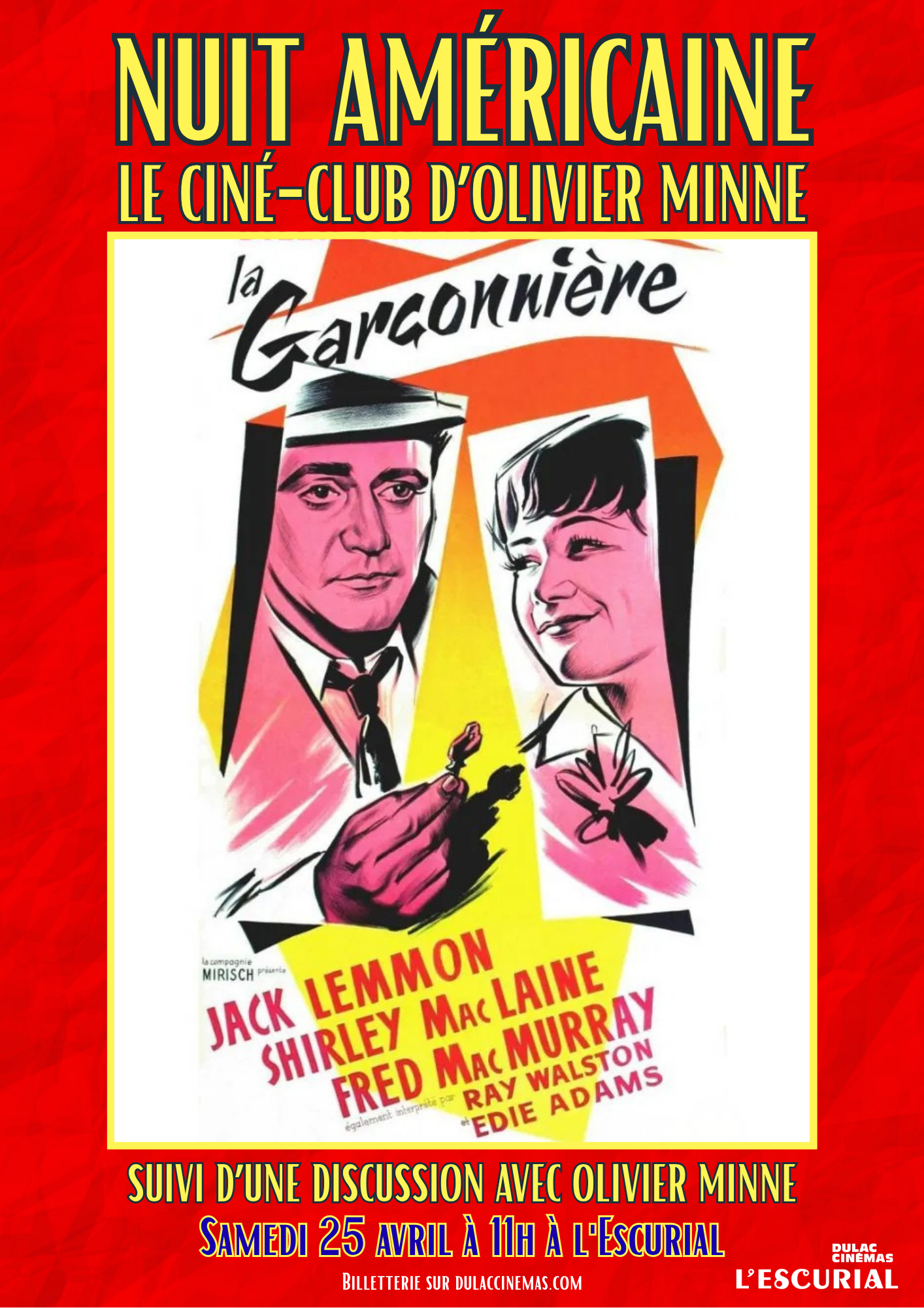 Nuit Américaine, le ciné-club d'Olivier Minne : LA GARÇONNIÈRE de Billy Wilder