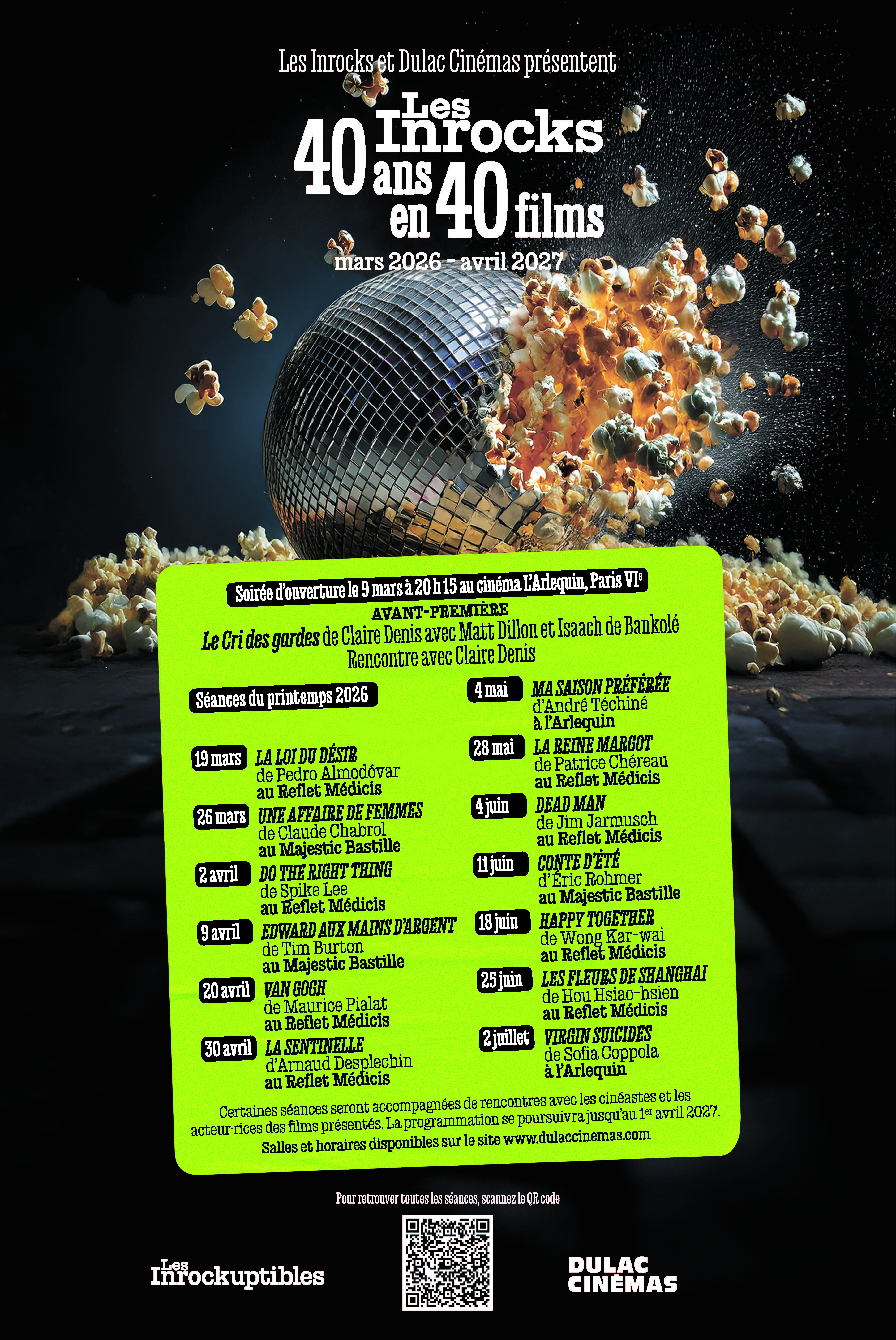 LES INROCKS : 40 ans en 40 films, une rétrospective exceptionnelle chaque semaine dans les salles Dulac Cinémas