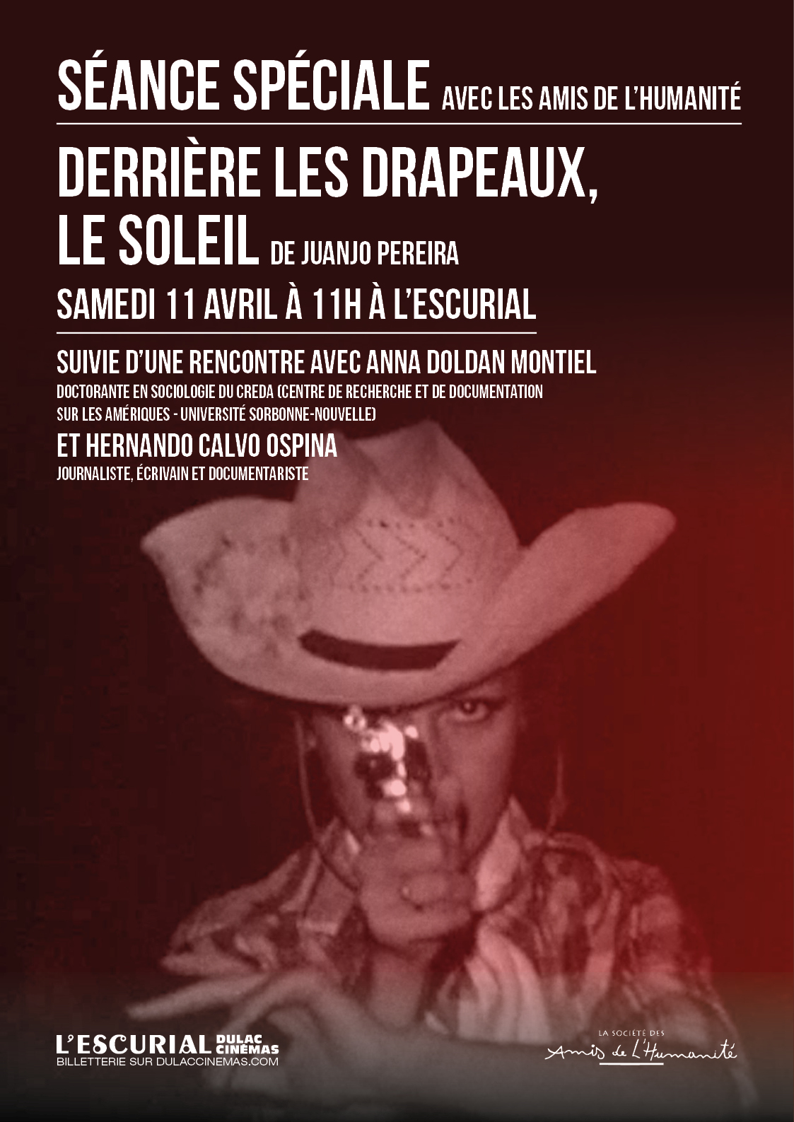 AVEC LES AMIS DE L'HUMANITÉ : DERRIÈRE LES DRAPEAUX, LE SOLEIL de Juanjo Pereira, suivi d'une rencontre avec Anna Doldan Montiel et Hernando Calvo Ospina