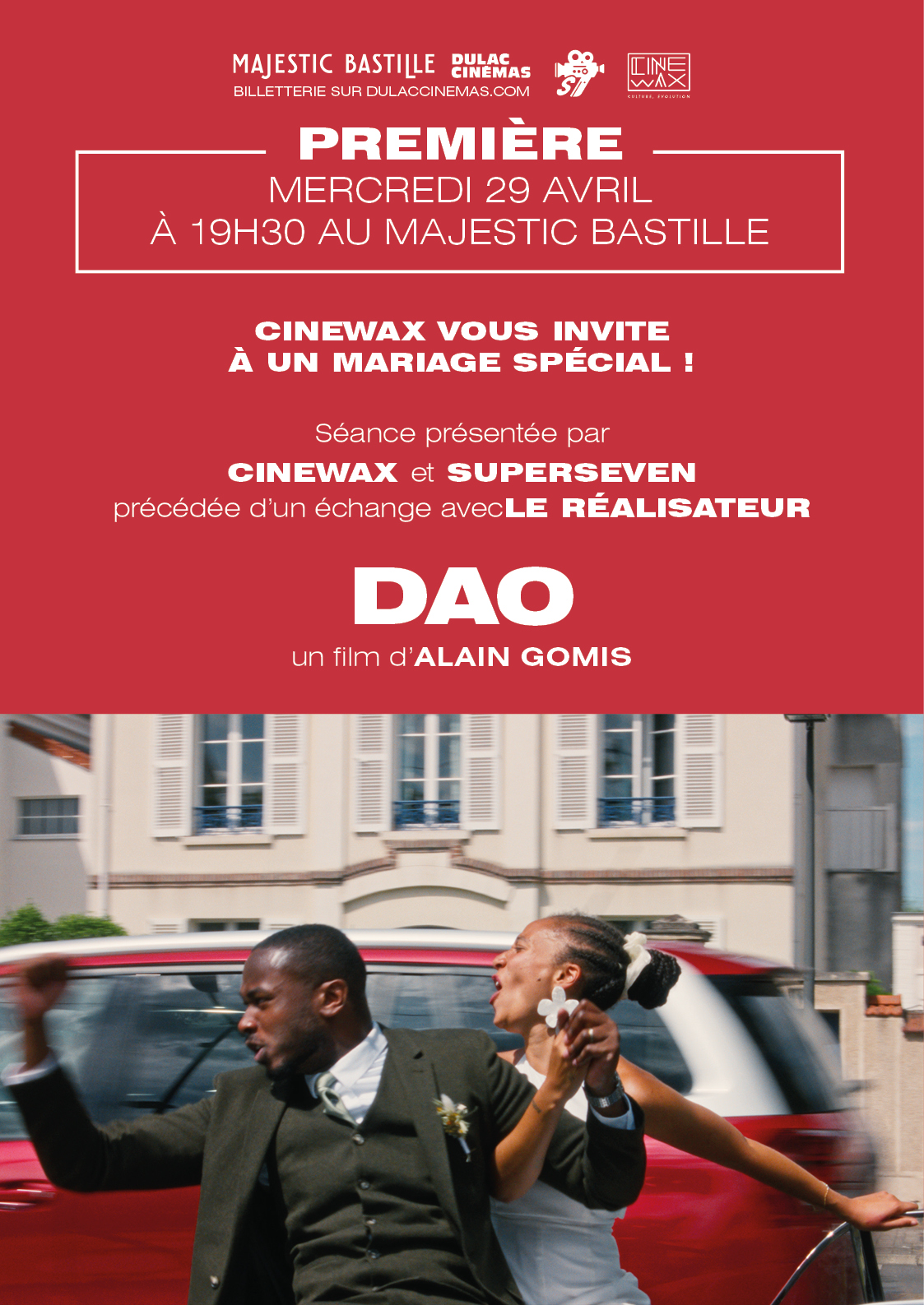 PREMIÈRE : DAO d'Alain Gomis, présentée par Cinewax et Super Seven, précédée par échange avec le réalisateur 