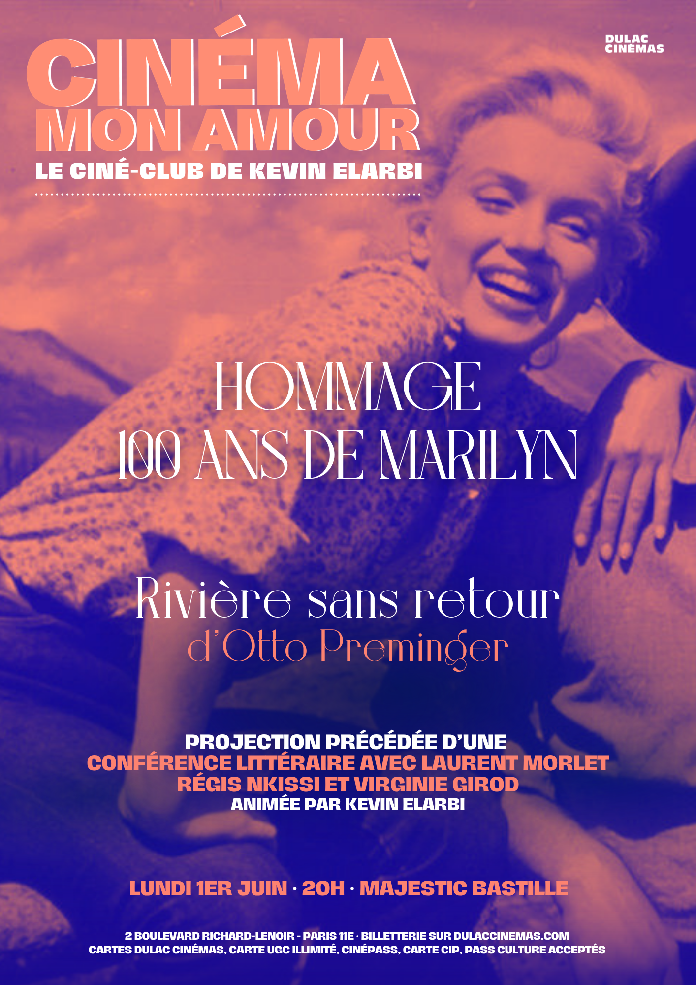 Cinéma Mon Amour : Rivière sans retour d'Otto Preminger précédé d'une table ronde avec Laurent Morlet, Régis NKissi, Virginie Girod, animée par Kevin Elarbi