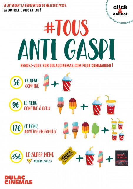 *au choix : BEN ET JERRY'S Cookie Dough, Chocolate Fudge Brownie, Peanut butter ou MAGNUM double choco, Framboise, Chocolat blanc cookie, amandes, chocolat blanc   ** au choix : Citronnade, Badoit, Ice Tea, Volvic. 