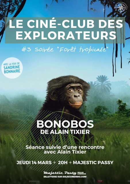 Le ciné-club des explorateurs #3 Bonobos de Alain Tixier en sa présence