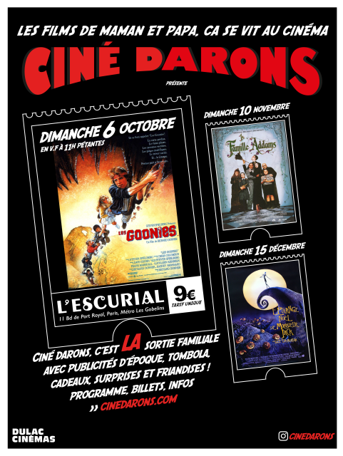 Ciné Darons, saison 3 !  Le Ciné-club des parents et de leurs enfants est de retour !