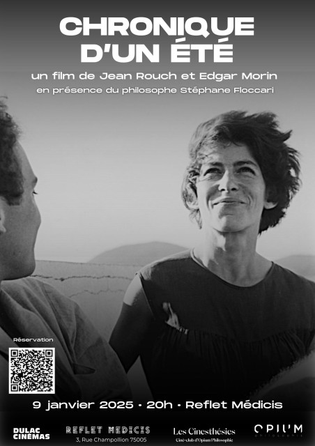 Les Cinesthésies d'Opium Philosophie : CHRONIQUE D'UN ÉTÉ de Jean Rouch et Edgar Morin, en présence de Stéphane Floccari, professeur agrégé de philosophie