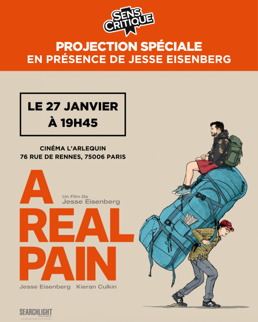 AVANT-PREMIÈRE SensCritique : A REAL PAIN en présence de Jesse Eisenberg