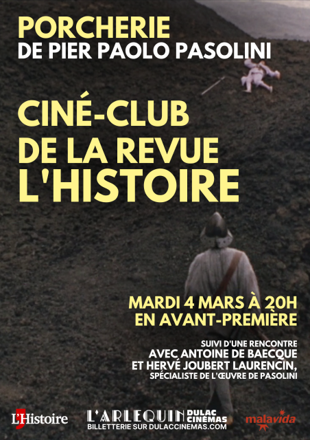 Affiche du ciné-club de la revue l'Histoire : Porcherie