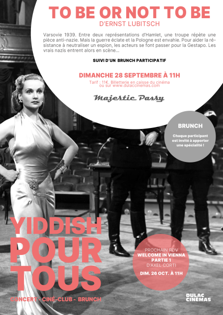 Yiddish pour tous : TO BE OR NOT TO BE d'Ernst Lubitsch - Lancement de saison