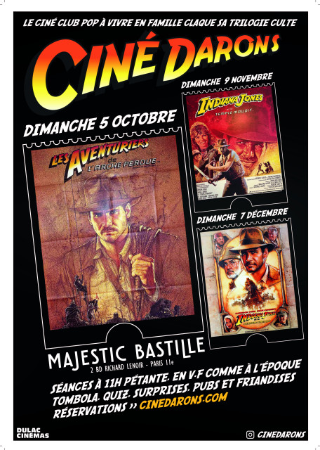 Ciné Darons, saison 4 : INDIANA JONES débarque au Majestic Bastille