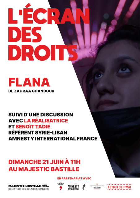 L'ÉCRAN DES DROITS : FLANA de Zahraa Ghandour, suivi d'une rencontre avec la réalisatrice et Benoît Tadié, référent Syrie-Liban Amnesty International France