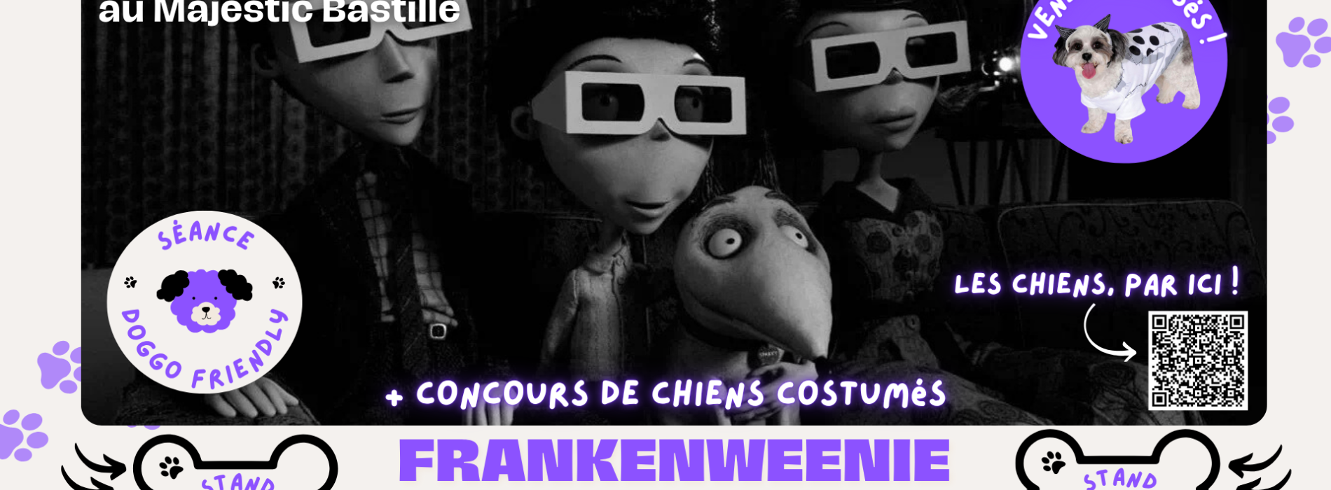 Séance Doggo Friendly spéciale Halloween : FRANKENWEENIE de Tim Burton et concours de chiens costumés !